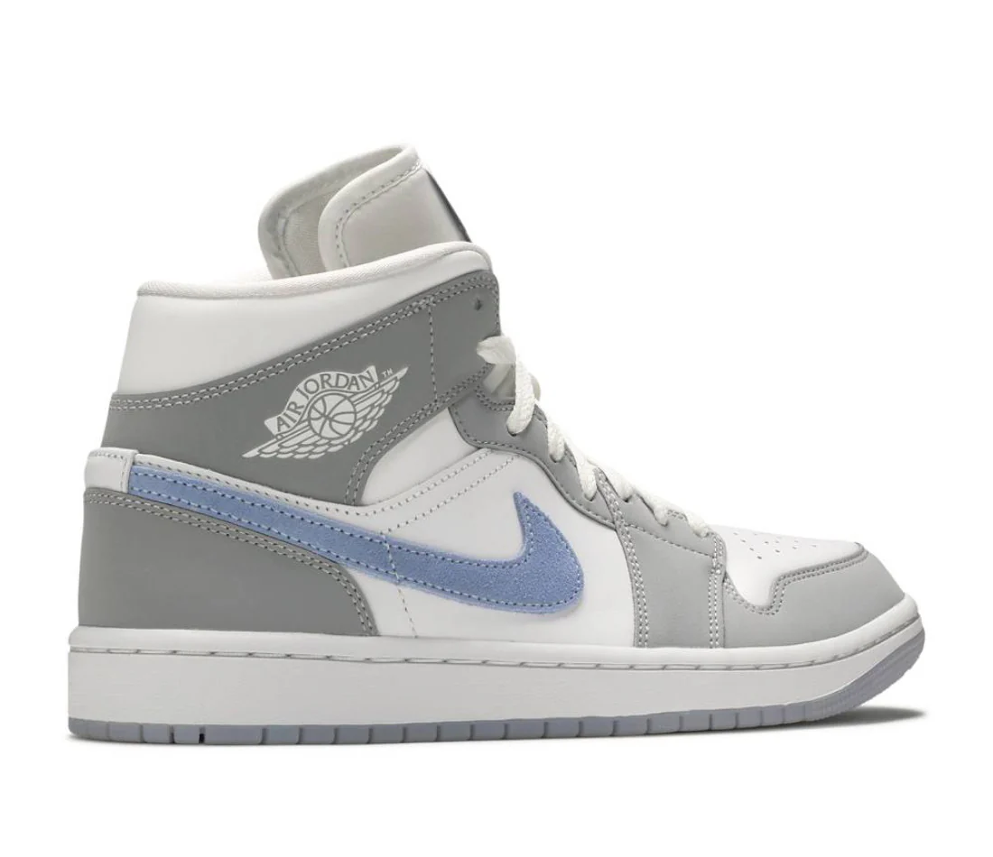Air Jordan 1 Mid Wolf Grey Aluminum (W) - Image 3
