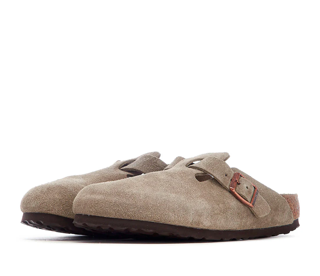 Birkenstock Boston Soft Footbed Suede Taupe (Coupe étroite) - Image 4