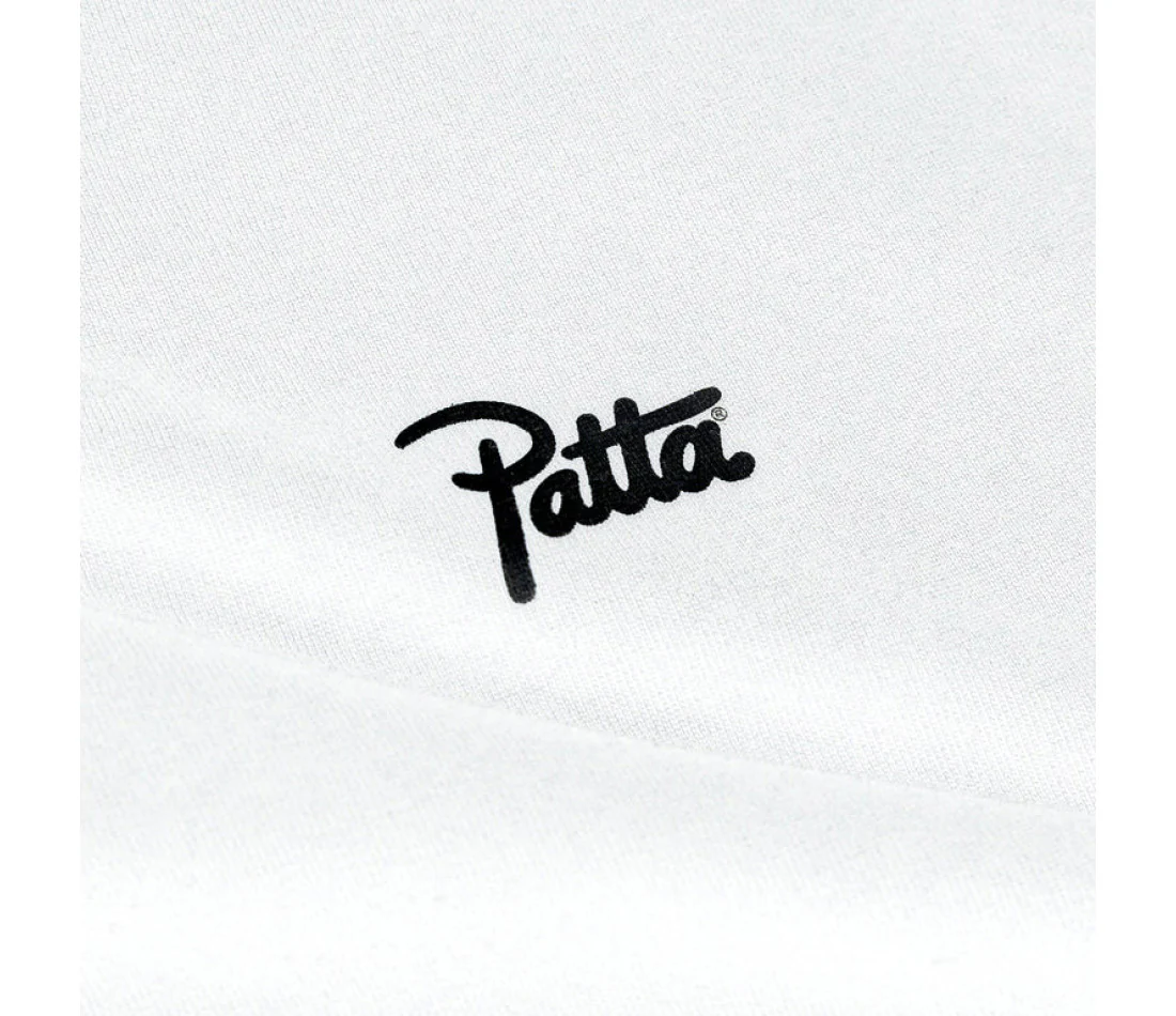 Patta Tee Shirt Basic Script Logo White - Image 3